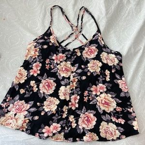 Strip shirt with flower print